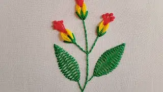 Gorgeous Hand embroidery flower design/New embroidery design tutorial for beginners #embroidery 