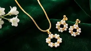DIY Pearl earrings & locket /simple handmade jewellery tutorial /how to make pearl locket & earrings
