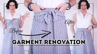 A THRIFTED DRESS REFASHIONED TO A SKIRT! And, it has pockets now!