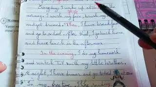 السنة الاولى متوسط كيفية كتابة تعبير عن الروتين اليومي والتفضيلات  لغة انجليزية