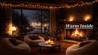 Rainy City Night Ambient | Cozy Fire & Rain Sounds for Sleep
