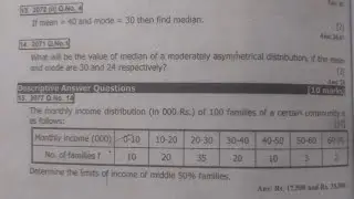 Determine limits of income of middle 50% families | Central tendency