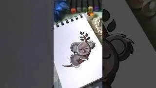 Cute Sleeping Koala Drawing 🐨💤 | Easy Cartoon Animal Art for Kids Adorable Koala Drawing Tutorial