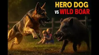 🚨 Dog attacks wild boar to save two children in backyard!