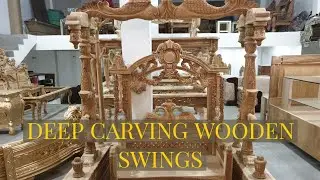 भारी नक्काशी के साथ लकड़ी के झूले | SOLID WOOD SWINGS WITH CARVING || ALL INDIAN DELIVERY
