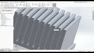 Heat Sink CAD modelling using Solidworks 2022 : Basic Level ( Concept : Linear Pattern )