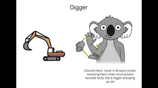 Mapleton Lilyponds Park Communication Board Key Word Sign tutorial - Digger