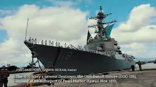 U.S Navy commissions 3rd Arleigh-Burke class Destroyer 'USS Daniel Inouye (DDG 118)'