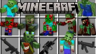 Minecraft: ZOMBIE APOCALYPSE MOD / WEAPONS, ARMOUR MOD! Survival Challenge In Minecraft