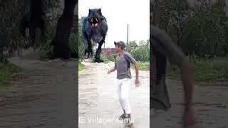 Big Dinosaur chase T-Rex attack part 2 #trending #dinosaur #vfx #youtube #shorts