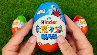 Opening Kinder Maxi Eggs | ASMR Video | Marvel Collectibles
