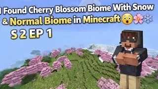 I Found Cherry Blossom Biome With Snow & Normal Biome in Minecraft 🌸❄️ #s2 #part1 