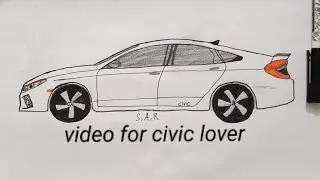 How civic ki drawing | car ki drawing pencil | Car drawing sar