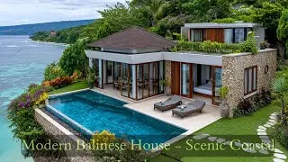 Modern Balinese House Villa With Infinity Pool Rooftop Garden And Scenic Coastal Landscape