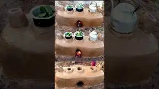 🌟 Primitive Technology Multiple Smokeless Wood Stove with Mud & Bricks | Eco-Friendly DIY🔥 #viral