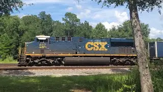 CSX 837 and 3056 AC4400CW Engines in Folkston, Georgia at the Funnel.