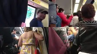 Crowded Metro Train Ride Split Screen Compilation ( भीड़ ट्रेन) (قطار مزدحم)