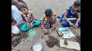 पोळा - मातीचे बैल बनविणे