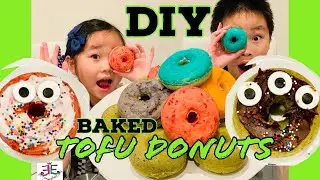 DIY BAKED RAINBOW &ldquo;TOFU&rdquo; DONUTS: Healthy Treats | Rainbow Delicious | Green Tea | Beetroot