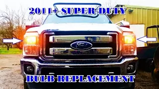 2011 & up SUPER DUTY Front Turn + Marker Bulb Replacement *with grill removal*