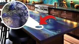 Черно-синие кухонные столешницы своими руками из эпоксидной смолы Blue Ghost!
