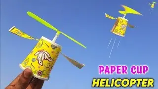 Paper Cup propeller helicopter. (Make it easy) 