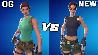 Fortnite OG Lara Croft vs New Lara Croft Skin Comparison (4K)