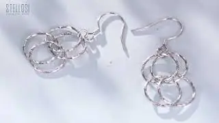 Twisted Drop Earrings 925 Sterling Silver