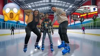 Наш ПЕРВЫЙ раз катаемся на коньках всей семьёй... КАТАСТРОФА?! ⛸️😳