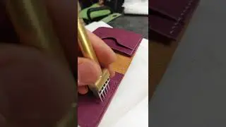 leather stitch hole opening #lathercraft #handmade #howtomake