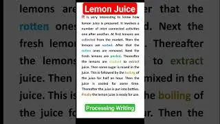 Lemon Juice// Processing writing