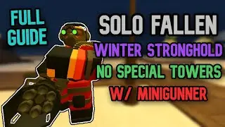 How to Solo Triumph Fallen on Winter Stronghold With Minigunner NO SPECIAL TOWERS | TDS