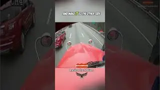 Trailer loses control on RT-287, flips, and explodes - truck behind drives through the fire and make