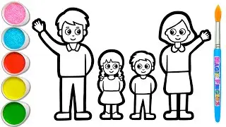 Drawing, Painting, Coloring Parents and Children for Kids & Toddlers | Easy Drawing #231