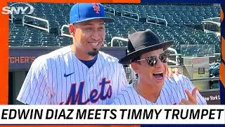Edwin Diaz meets Timmy Trumpet, the trumpet player from Narco, at Citi Field | New York Mets | SNY
