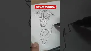 One Line Drawing 🖊️ dog-3 #art #drawing