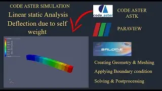 Cantilever beam deflection due to self weight using cod aster|Salome meca tutorial|using ASTK
