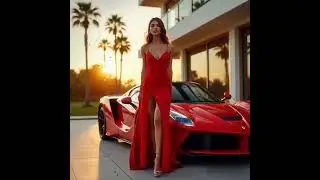 &ldquo;Gorgeous Woman in a Red Luxury Car 💋🔥 &ndash; Elegance Meets Power!&rdquo;