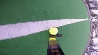 Glen Simpson Drag flick in slow motion. Field hockey skills close up