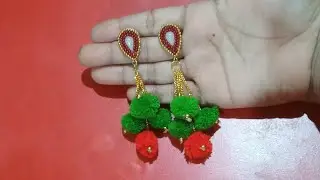 dIY।।Pom pom earring making idea at home।।Asssamese jewallery।।jewallery making