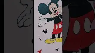Wall painting 🎨 Realistic Micky and Minnie Mouse.. #2023shorts #november #art #youtubeshorts #real