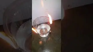 Disposal Plastic in Half water in fire reaction experiment #science #trend