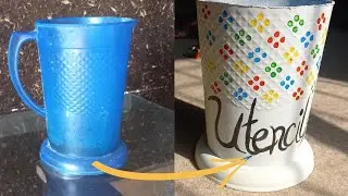 Craftopia|| DIY Spoon holder || Recycle old jug || #diy #craft #recycle #handmade #art #viral
