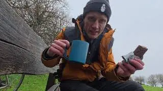 Coffee and a banana in the park
