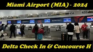 Miami Airport (MIA) - Delta Check In & Walk to Gate from Cruise Shuttle Drop Off