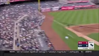 CHILD GETS HIT WITH TODD FRAZIER FOUL BALL LINE DRIVE AT YANKEE STADIUM - Yankees v Twins