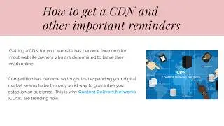How to get a CDN Service