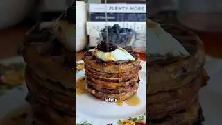 Healthy high-protein blueberry waffles