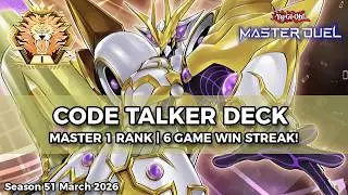 6-0 Streak! Master 1 Rank Code Talker Deck (March 2026) - Yu-Gi-Oh! Master Duel