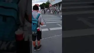 pedestrian crossing on roads in Moscow.  travel